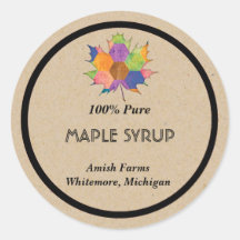 Hemlagad lönnsirapklistermärke