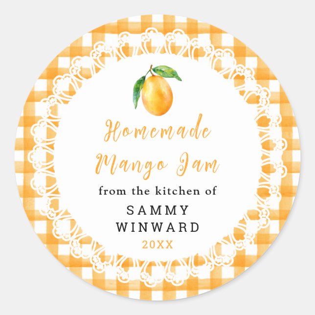 Hemlagad Mangosylt Etikett (Framsida)