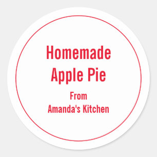 Hemlagad Mat Jul Presenter Party Favor Apple Pie Runt Klistermärke