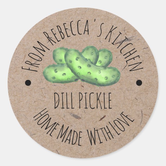 Hemlagad med Kärlek Kraftpapper Dillpickle Etikett (Framsida)