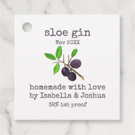 Hemlagad med kärlek Sloe Gin-etikett Gåvor Etiketter