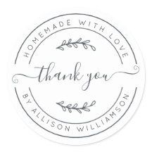 Hemlagad Med Kärlek Tack Etikett