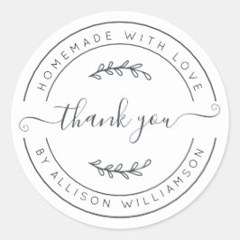 Hemlagad Med Kärlek Tack Etikett