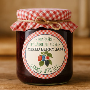Hemlagad Mixed Berry Jam Etagnerings Etikett Ark