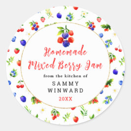 Hemlagad Mixed Berry Jam Konserverings Etikett