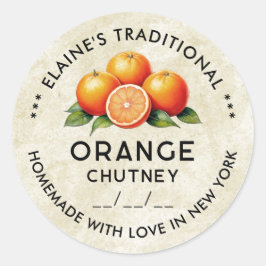 Hemlagad orange chutney vintage etikett