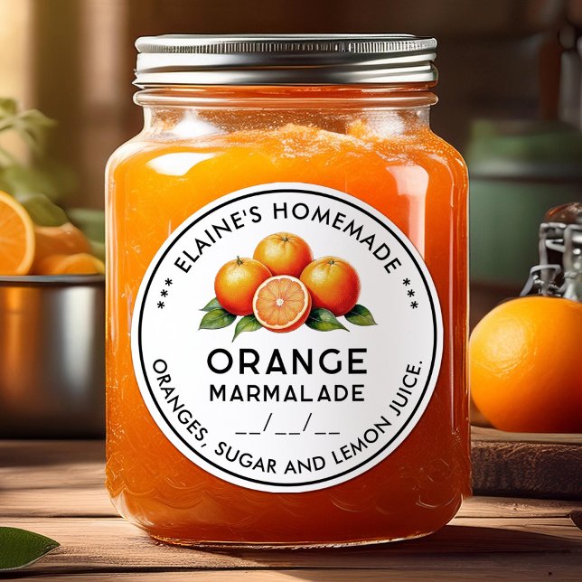 Hemlagad orange marmalade etikett för konservering (Skapare uppladdad)