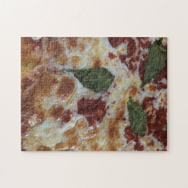 Hemlagad ostpizza tillagning pussel (Horisontell)