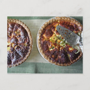 Hemlagad quiche till frukost vykort