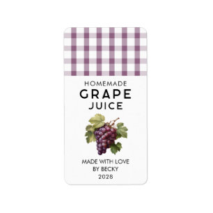 Hemlagad röd druvsjuice konserveringsetikett adressetikett