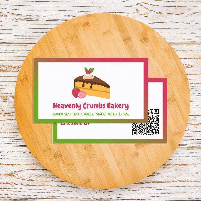 Hemlagad tårk Anpassad QR Visitkort (Homemade Cake Custom QR Business Cards)