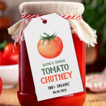 Hemlagad tomatchutney med röda tomat mönster