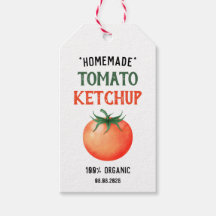 Hemlagad tomatketchup med rött tomatmönster