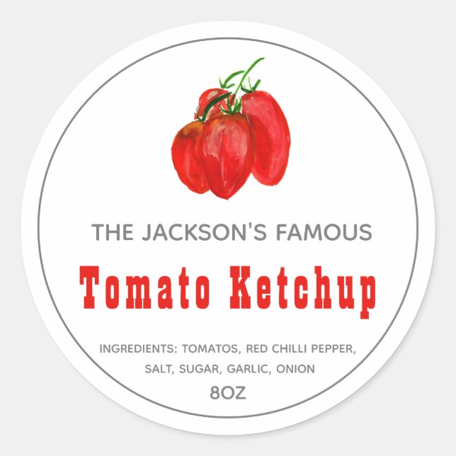 Hemlagad Tomatketchup | Sås Etikett (Framsida)