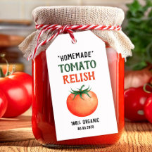 Hemlagad tomatrelish med rött tomatdesign