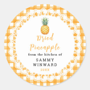 Hemlagad Torkad Ananas Snabbmat Etikett