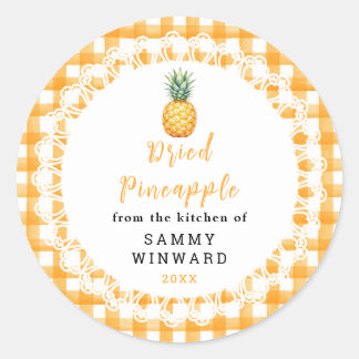Hemlagad Torkad Ananas Snabbmat Etikett