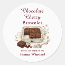 Hemlagade Chokladkörsbärsbrownies Presentetikett