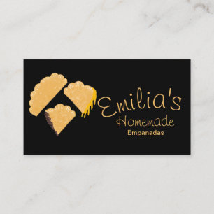 Hemlagade Empanadas Företag Handritad Svart Visitkort