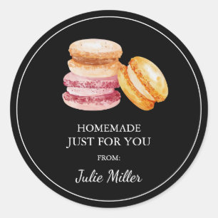 Hemlagade macarons etikett bara för dig