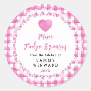 Hemlagade Mini Fudge Squares Etikett