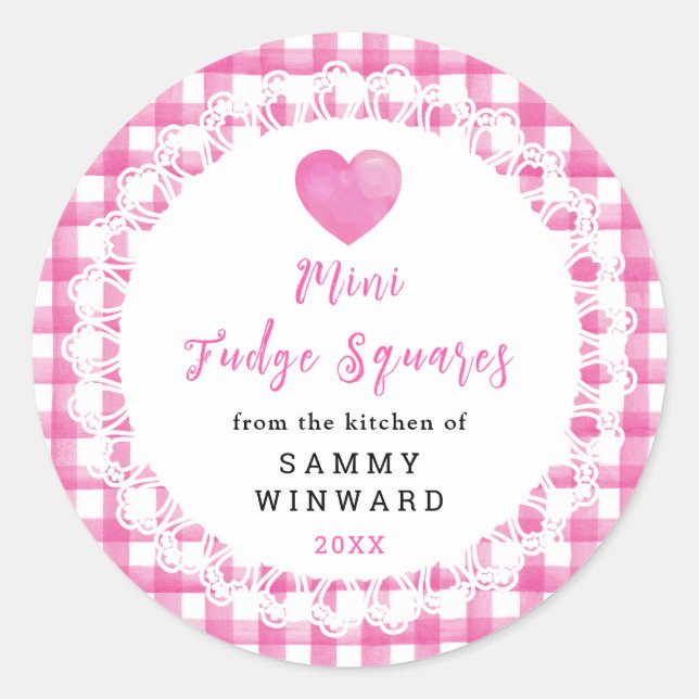 Hemlagade Mini Fudge Squares Etikett (Framsida)