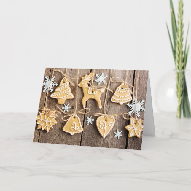 Hemlagade pepparkakakakor för jul helgkort (Framsida)