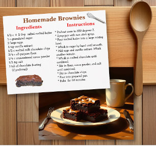 Hemlagat Brownie Recept Postkort Vykort