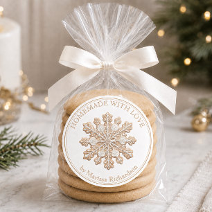 Hemlagat julfirande bakverk runt klistermärke