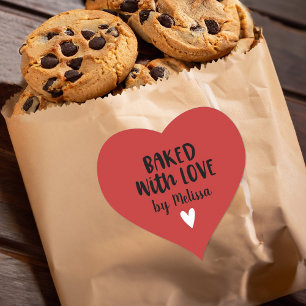 Hemlagat Klistermärke Med Kärlek Från Rött Hjärta