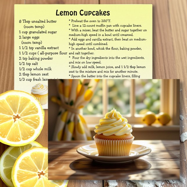 Hemlagat Lemon Cupcake Recept Vykort (Skapare uppladdad)