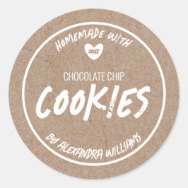 Hemlagat Med Kärlek Kraftpapper Runt Klistermärke