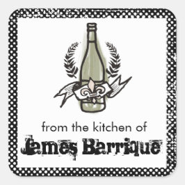 Hemlagat vin för beställnings- vingård för fyrkantigt klistermärke