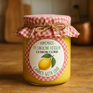 Hemlagd citroncurd burk Etikett Ark