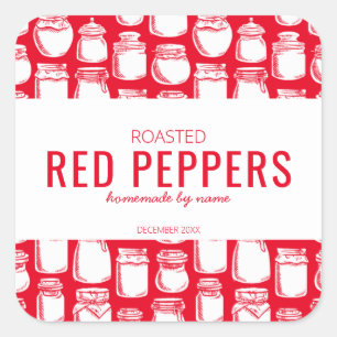 Hemlagd Rostad Röd Paprika-dekal Fyrkantigt Klistermärke