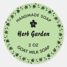 Hemlagd Tvål Rustik Blomsterkrans Landsbygd Ört Runt Klistermärke