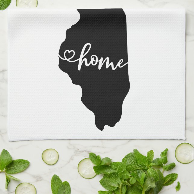 Hemlägesdisposition Heart Illinois Kitchen Towel Kökshandduk (Vikta)