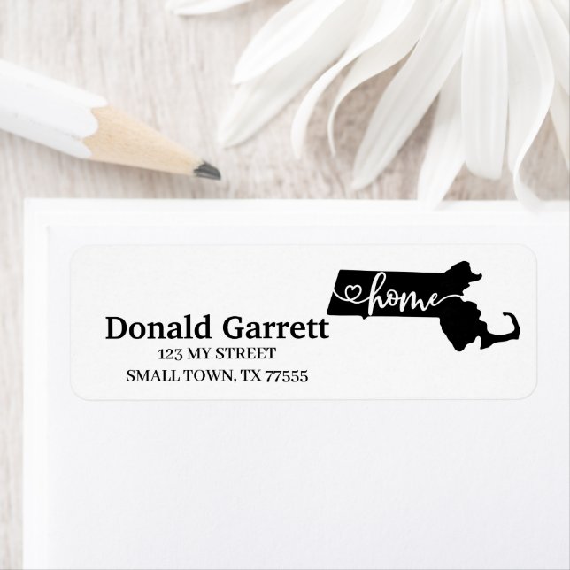 Hemlägesdisposition Heart Massachusetts Adress Returadress Etikett (Insitu)