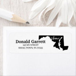 Hemlägeskontur för hjärta Maryland Adress Returadress Etikett