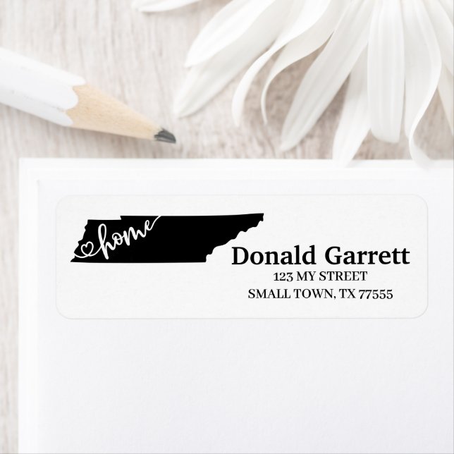 Hemlägesöversikt Heart Tennessee Adress Returadress Etikett (Insitu)