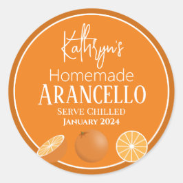 Hemlagör Orange Likör/Mat/Produktetikett Runt Klistermärke