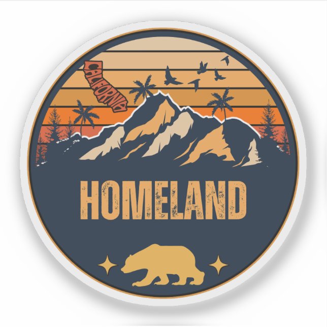 Hemland, Kalifornien Klistermärken (Framsida)