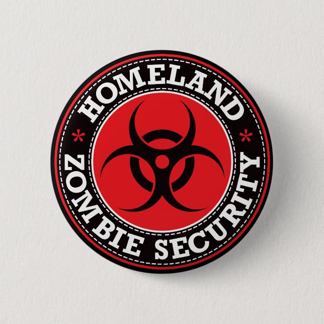 HemlandZombiesäkerhet - rött B Knapp (Framsida)
