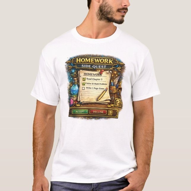 Hemläxa Side Quest Spelare T Shirt (Framsida)