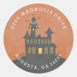 Hemlig adressetikett för halloween-återvändandet runt klistermärke