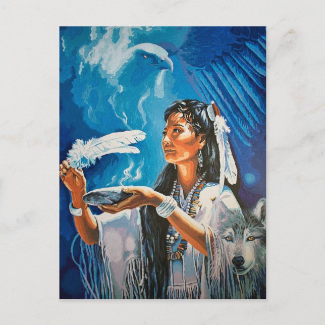 Hemlig amerikansk Varg-vykortsmålning av Freyja Vykort (Framsida)