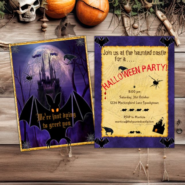 Hemlig Castle Halloween Inbjudningar (Skapare uppladdad)