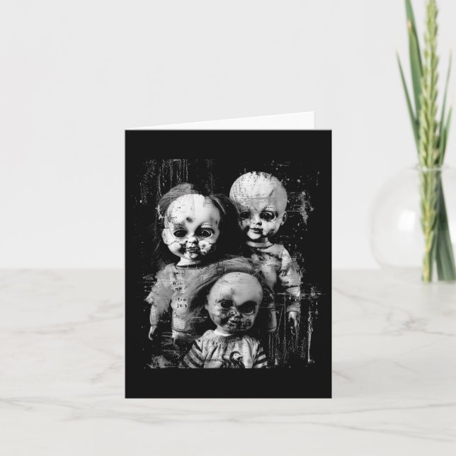 Hemlig Creepy Doll Horror Leksak Halloween Goth Al Kort (Framsida)