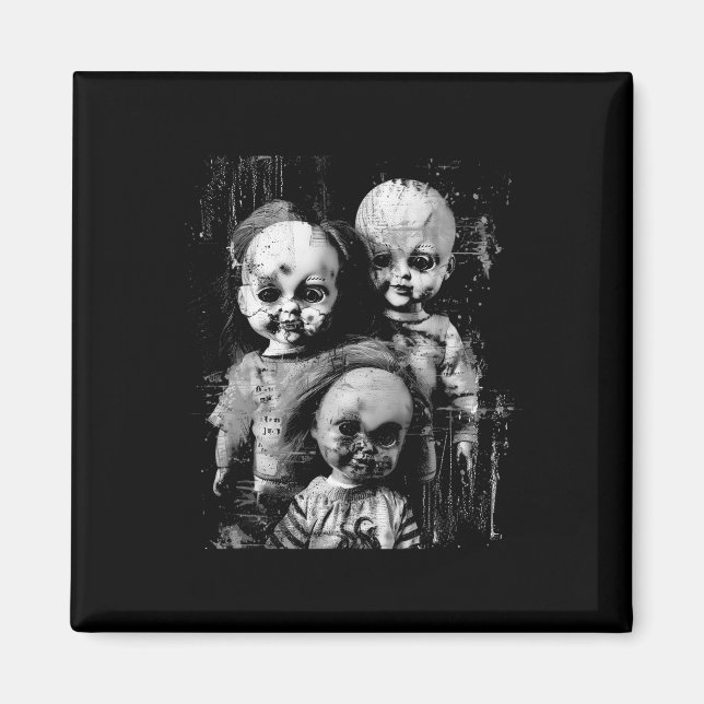 Hemlig Creepy Doll Horror Leksak Halloween Goth Al Magnet (Framsidan)