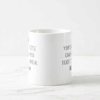 Hemlig dollarsedel för tidshorisont för finansfrih kaffemugg